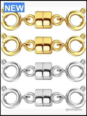 Magnetic Necklace Clasps for DIY Jewelry Making - 4 Pack